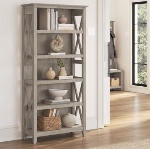 Key West Tall 5-Shelf Bookcase - Washed Gray