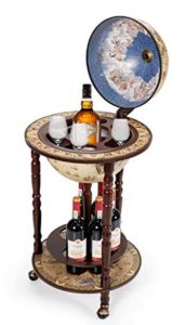 Vintage Globe Bar Cart with Wheels