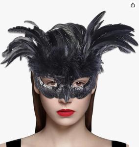 AotheFory Peacock Feather Halloween Masquerade Mask