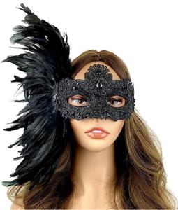 Venetian Feather Masquerade Mask for Parties