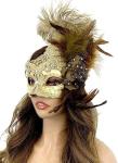 Elegant Feathered Venetian Masquerade Mask for Parties