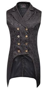 Gothic Black Steampunk Vest for Men