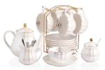 Royal Coral White Porcelain Tea Set for 6