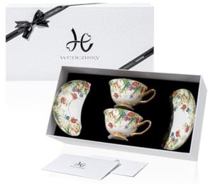 Floral Bone China Cups 