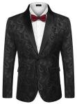 Floral Tuxedo Jacket for Men - Black Paisley