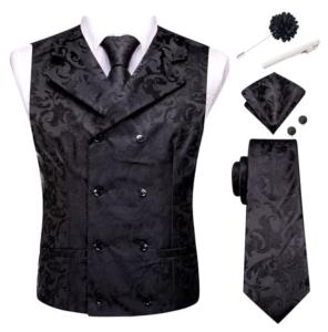 Classic Men's Double-Breasted Suit Vest Set