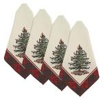 Spode Christmas Tree Tartan Napkin Set of 4
