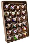 Classic 1950s-Inspired Mini Glass Ornaments Set 24