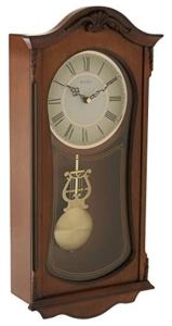 Elegant Wooden Chime Wall Clock by Bulova