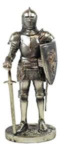 Ebros 7 Sir Geoffrey Knight Statue with Lion Shield | Classic Historia