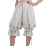 Victorian White Ruffle Bloomer Shorts for Women