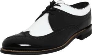 Stylish Black and White Wingtip Oxford Shoes