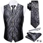 Paisley Silk Vest and Tie Set for Men