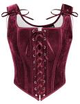 Red Lace Up Overbust Corset - Vintage Style