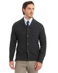 Men's Charcoal Wool Blend Shawl Collar Cardigan