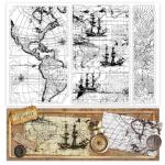 Vintage Global Map Clear Silicone Stamp Set