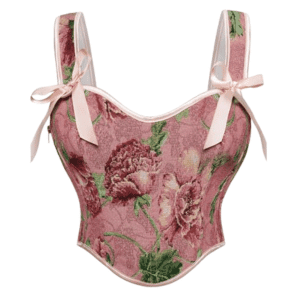 Victorian Floral Corset with Sweetheart Neckline