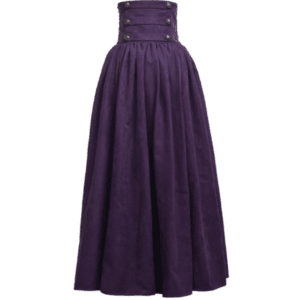 Gothic High Waist Steampunk Skirt in Purple