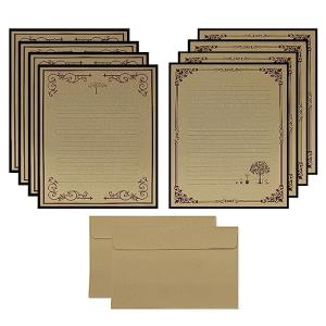 Vintage Stationery Set with Lined Paper & Envelopes