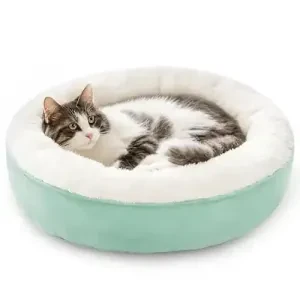 Love's Cabin Round Donut Cat and Dog Cushion Bed, 20in