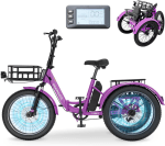 Mooncool Electric Tricycle, 20" Folding 3 Wheels
