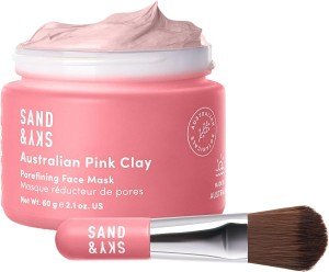 Sand & Sky Pink Clay Mask Set with Brush