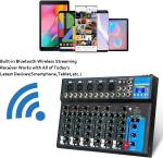 Pyle 6-Channel Bluetooth DJ Mixer with LED Lighting