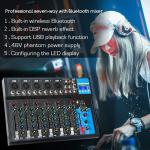 Pyle 6-Channel Bluetooth DJ Mixer with LED Lighting