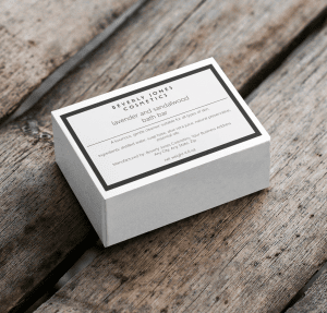 White & black minimalist waterproof soap box label