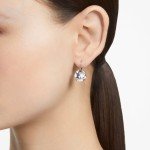 Swarovski | Millenia drop earrings Round cut, White, Rhodium plated