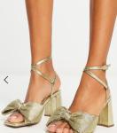 Asos Design | Gold Heeled Sandals 