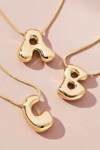 Anthropologie | Bubble Letter Monogram Necklace