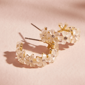 Altar’D State | Sparkly Flower Hoop Earrings