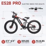 COFANSON 1000W Electric Bike with 33 MPH Speed