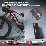 COFANSON 1000W Electric Bike with 33 MPH Speed