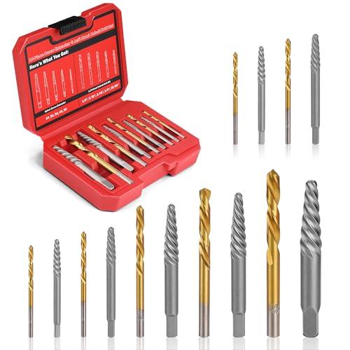 extractor set with left hand drill bits for stripped screws